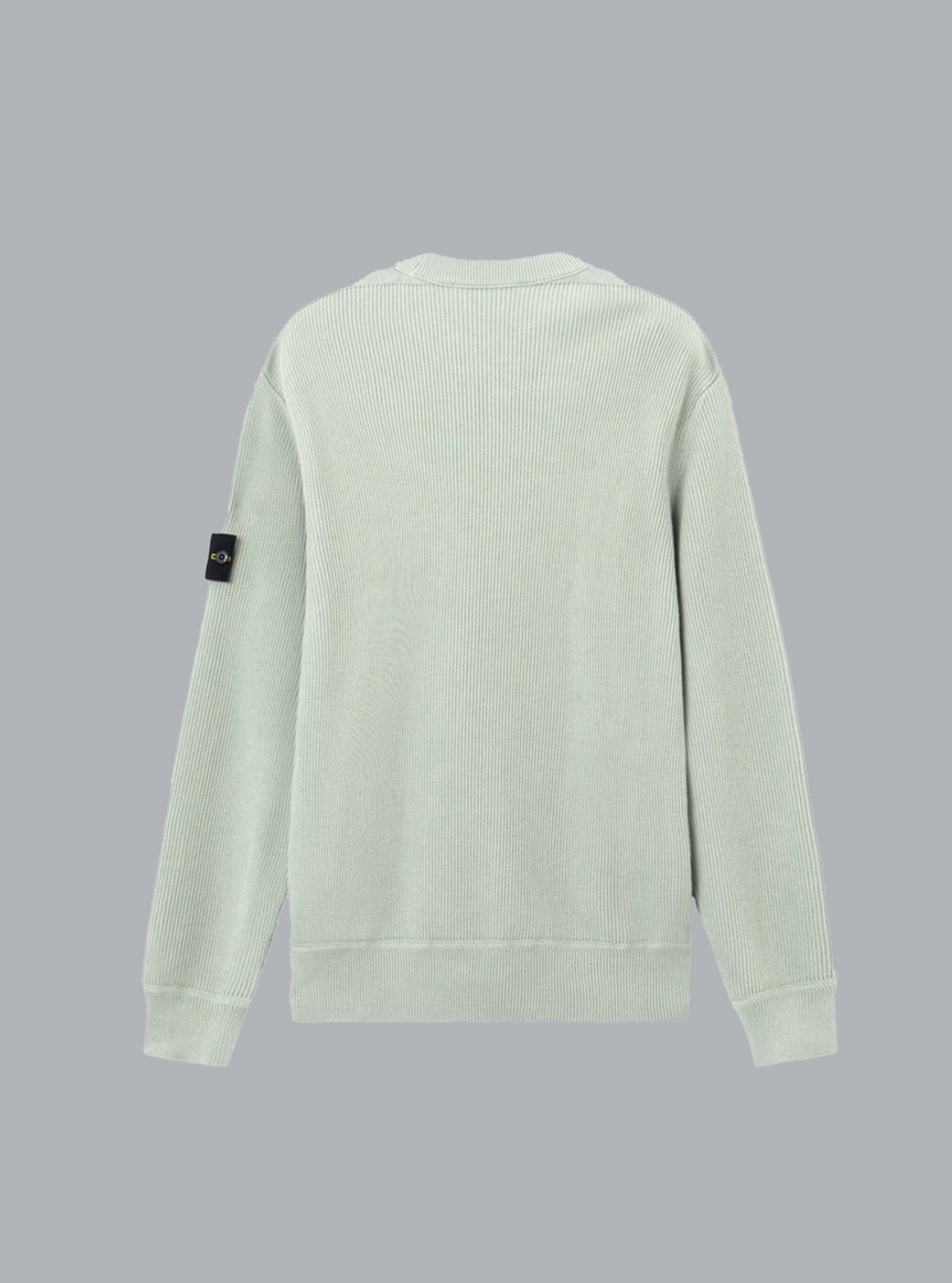 RIBBED SOFT ORGANIC COTTON CREW NECK SAGE