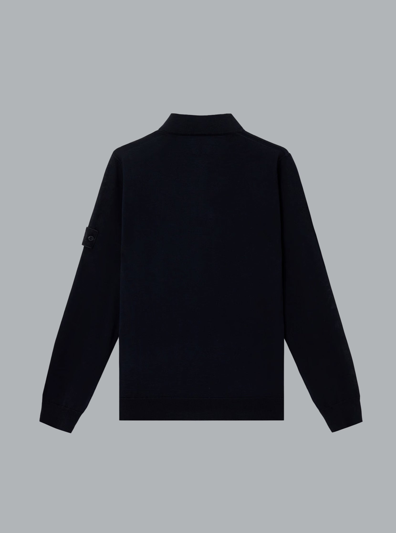 S.I. GHOST LIGHT PURE RWS WOOL POLO SHIRT NAVY BLUE