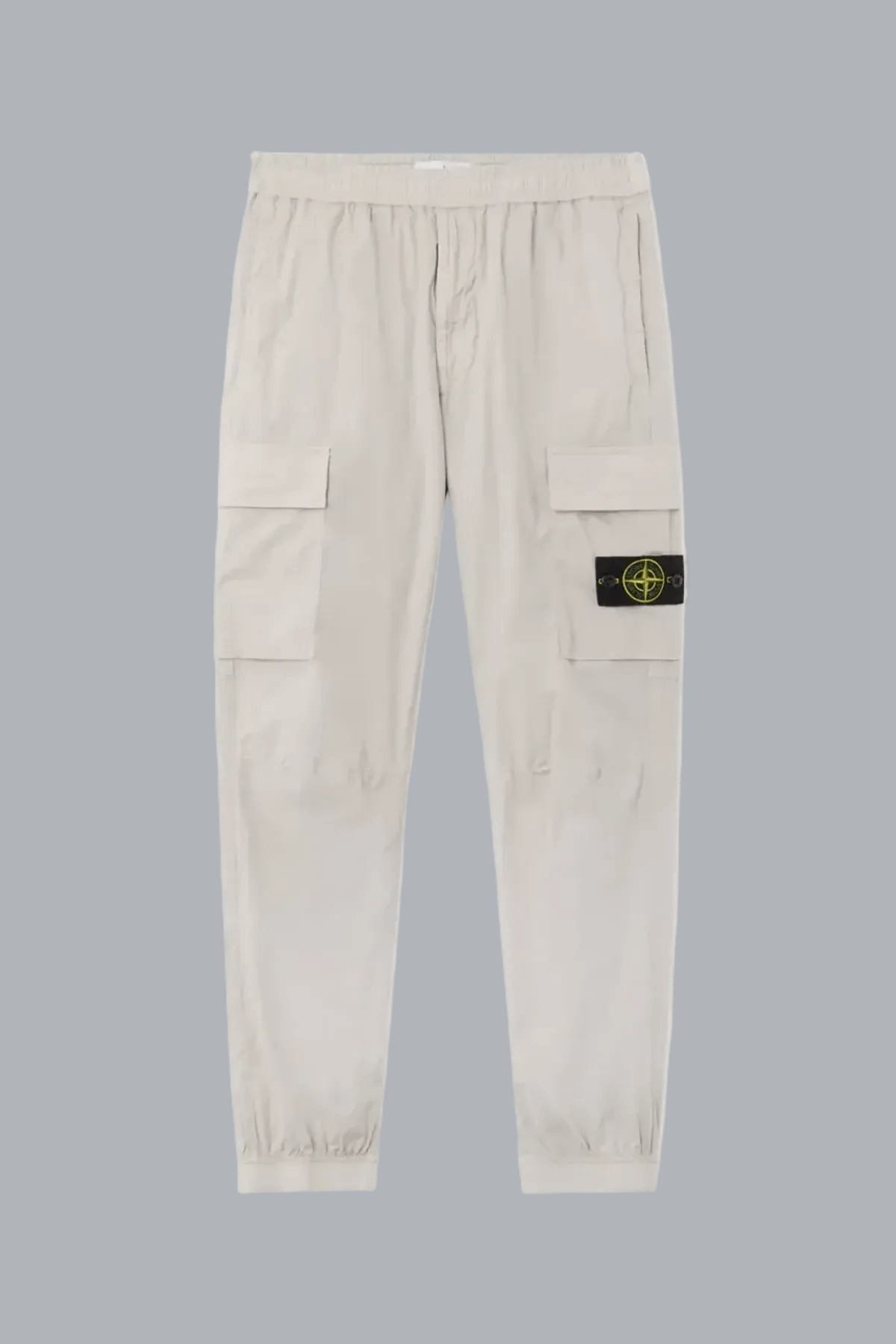 STRETCH COTTON TELA 'PARACADUTE' TROUSERS PEARL GREY