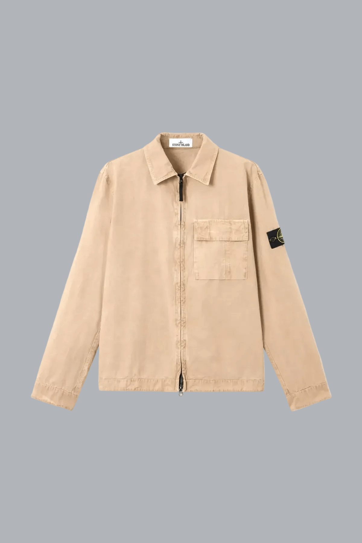 OLD' EFFECT BRUSHED ORGANIC COTTON CANVAS  SHIRTS DESERT SAND