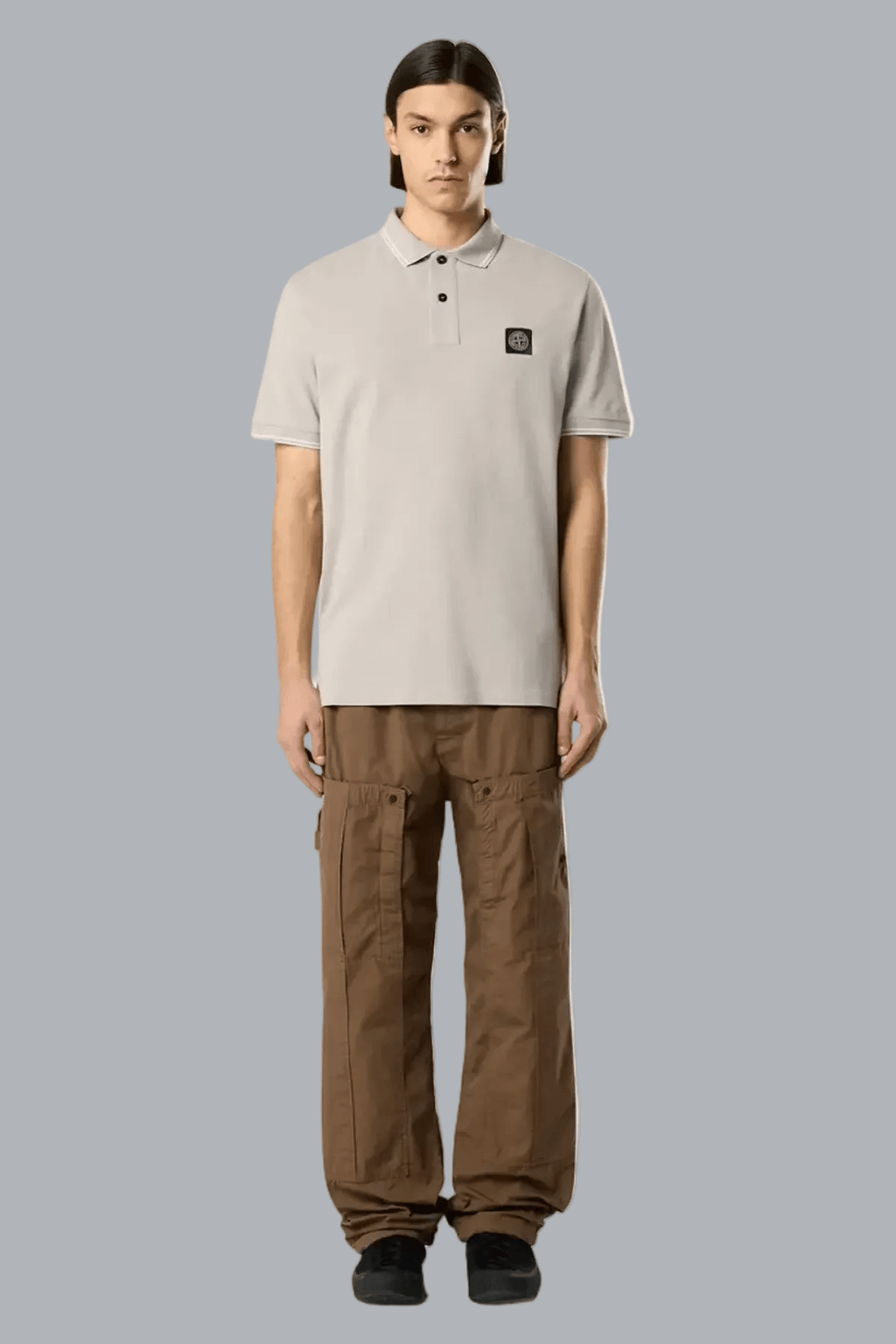 95% ORGANIC COTTON/ 5% ELASTANE PIQUÉ POLO SHIRT PEARL GREY