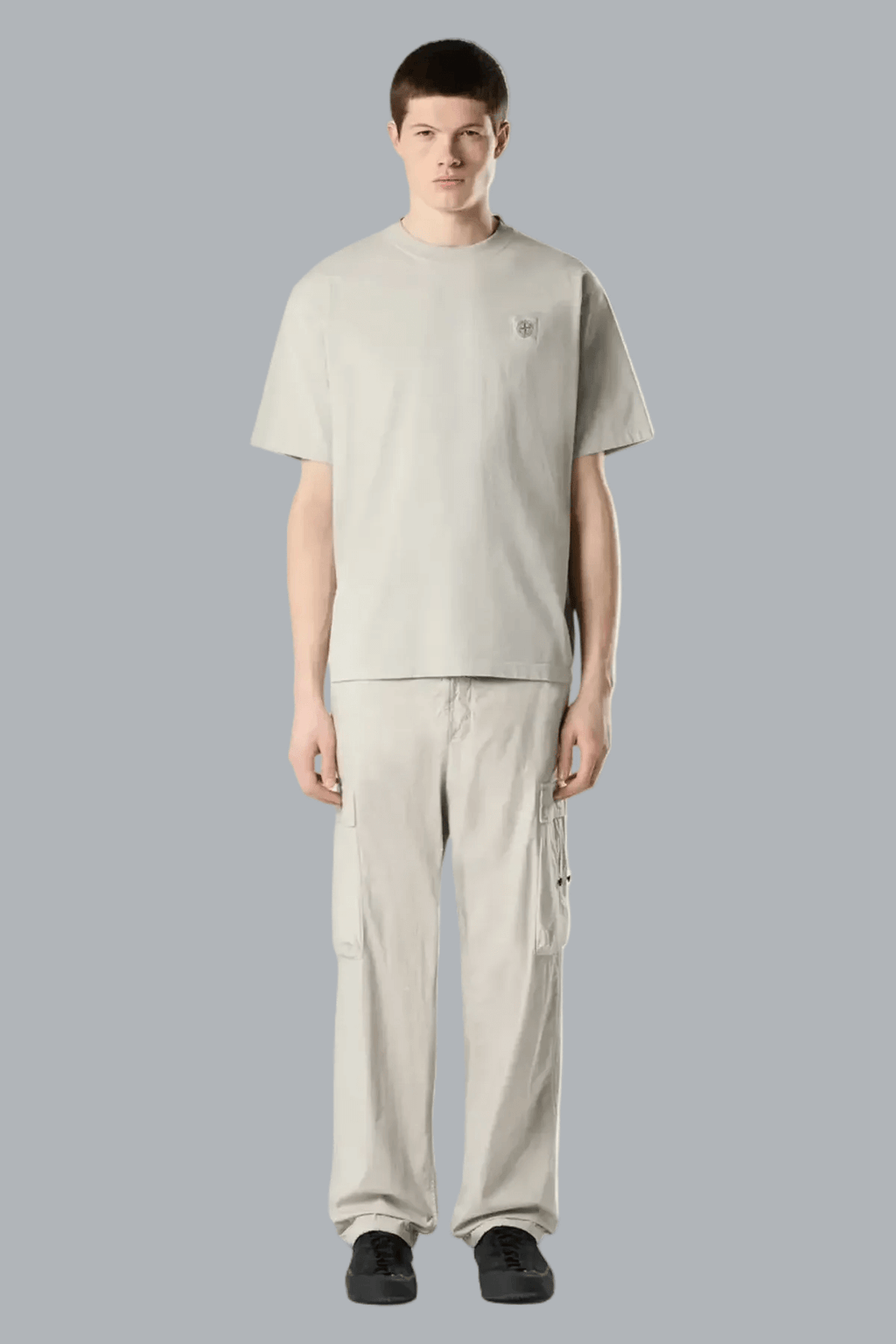 COMBED ORGANIC COTTON JERSEY T-SHIRT PEARL GREY