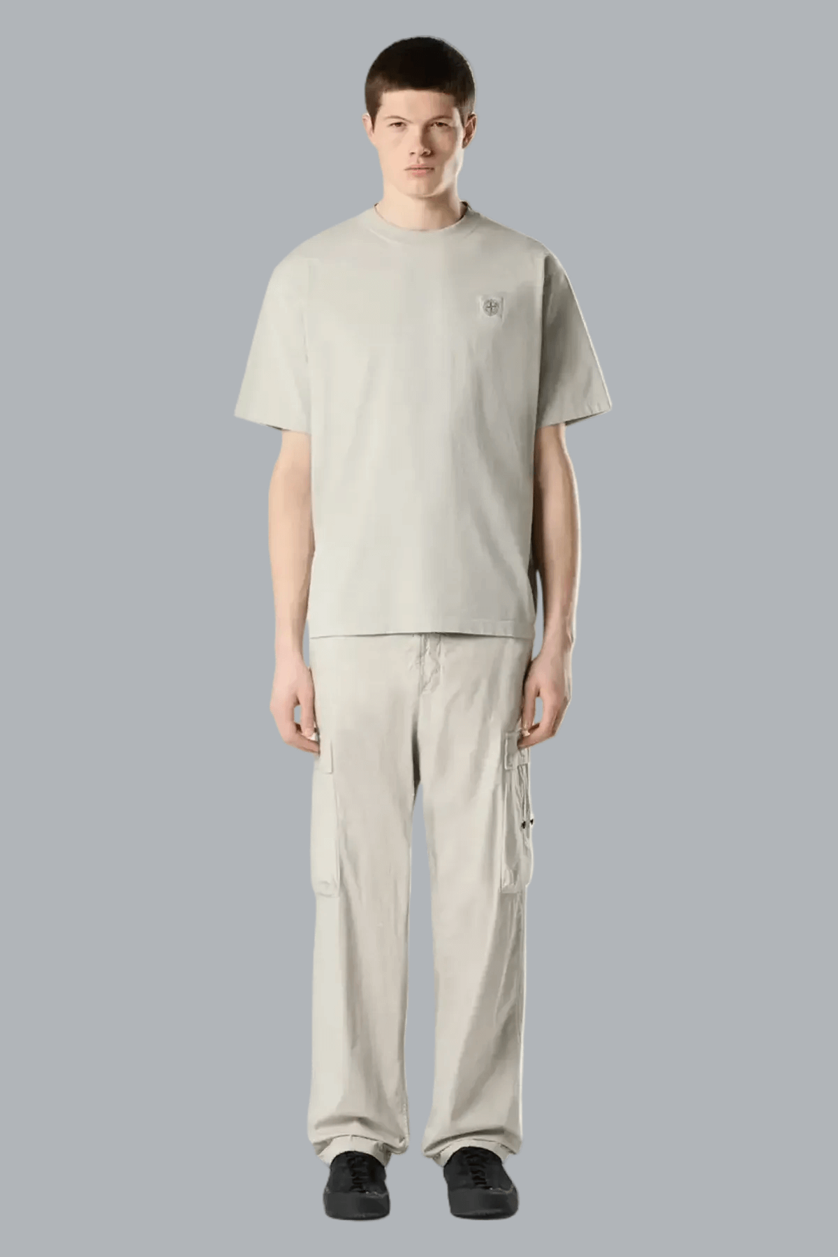 COMBED ORGANIC COTTON JERSEY T-SHIRT PEARL GREY