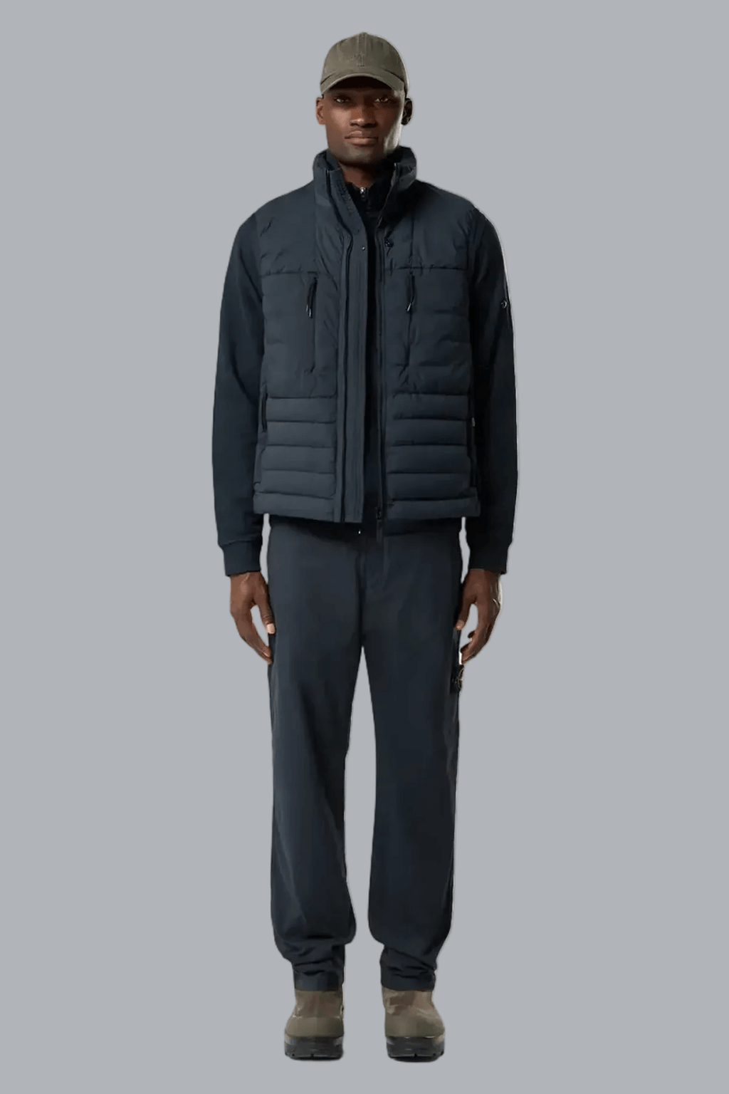 SEAMLESS TUNNEL NYLON DOWN-TC VEST NAVY BLUE
