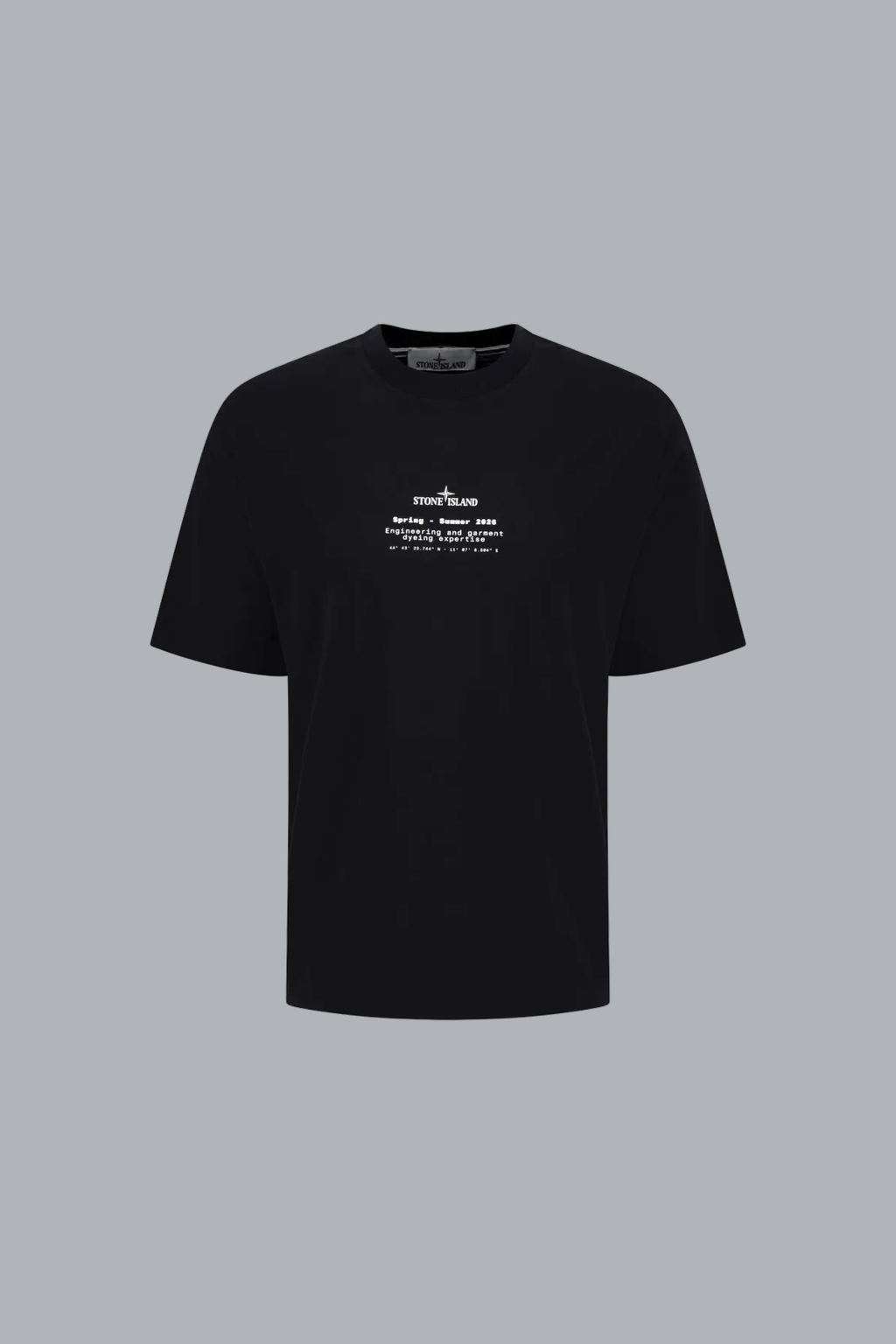 ALL AROUND COMPASS' PRINT ORGANIC COTTON JERSEY T-SHIRT BLACK
