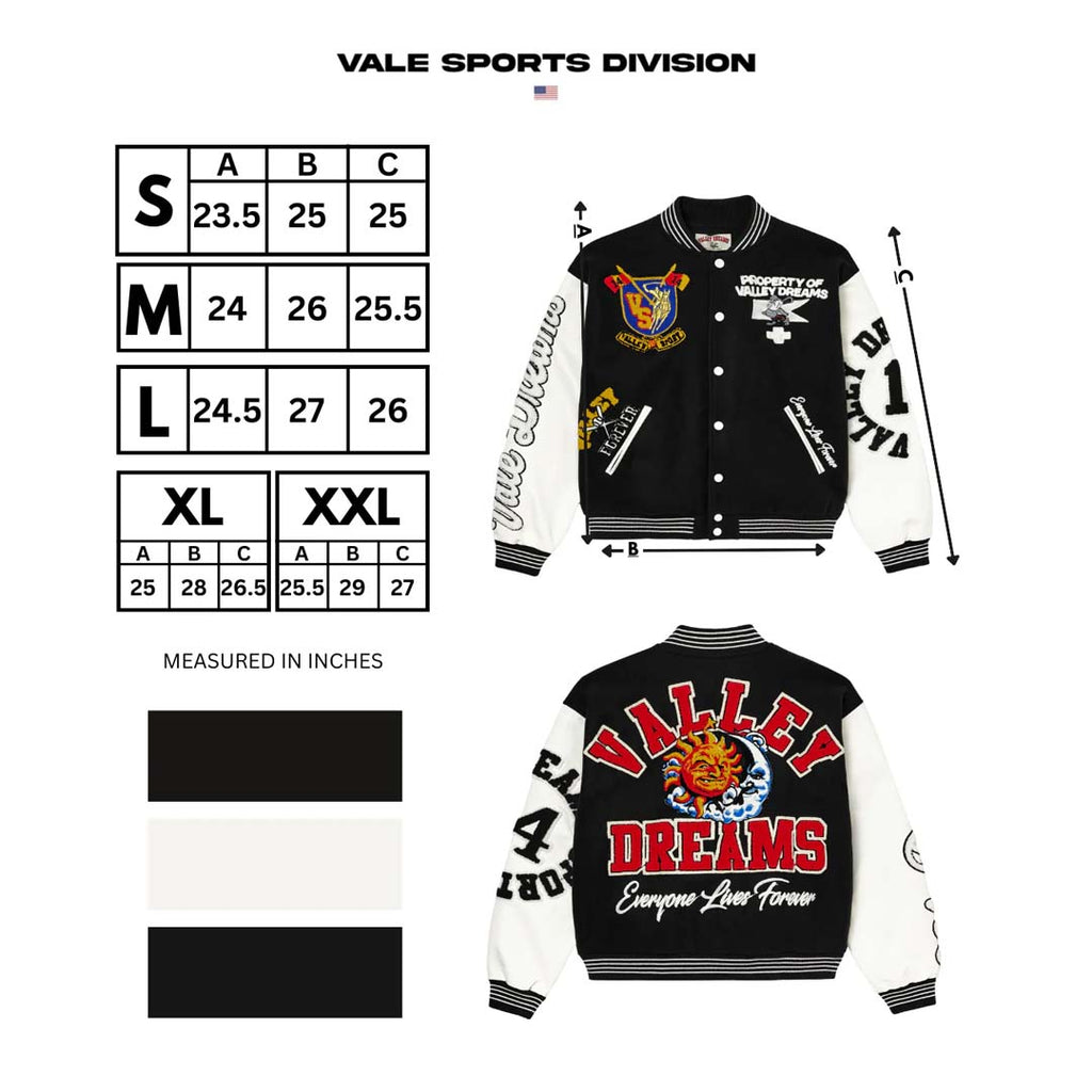 Vale Forever Alumni Black Varsity Jacket