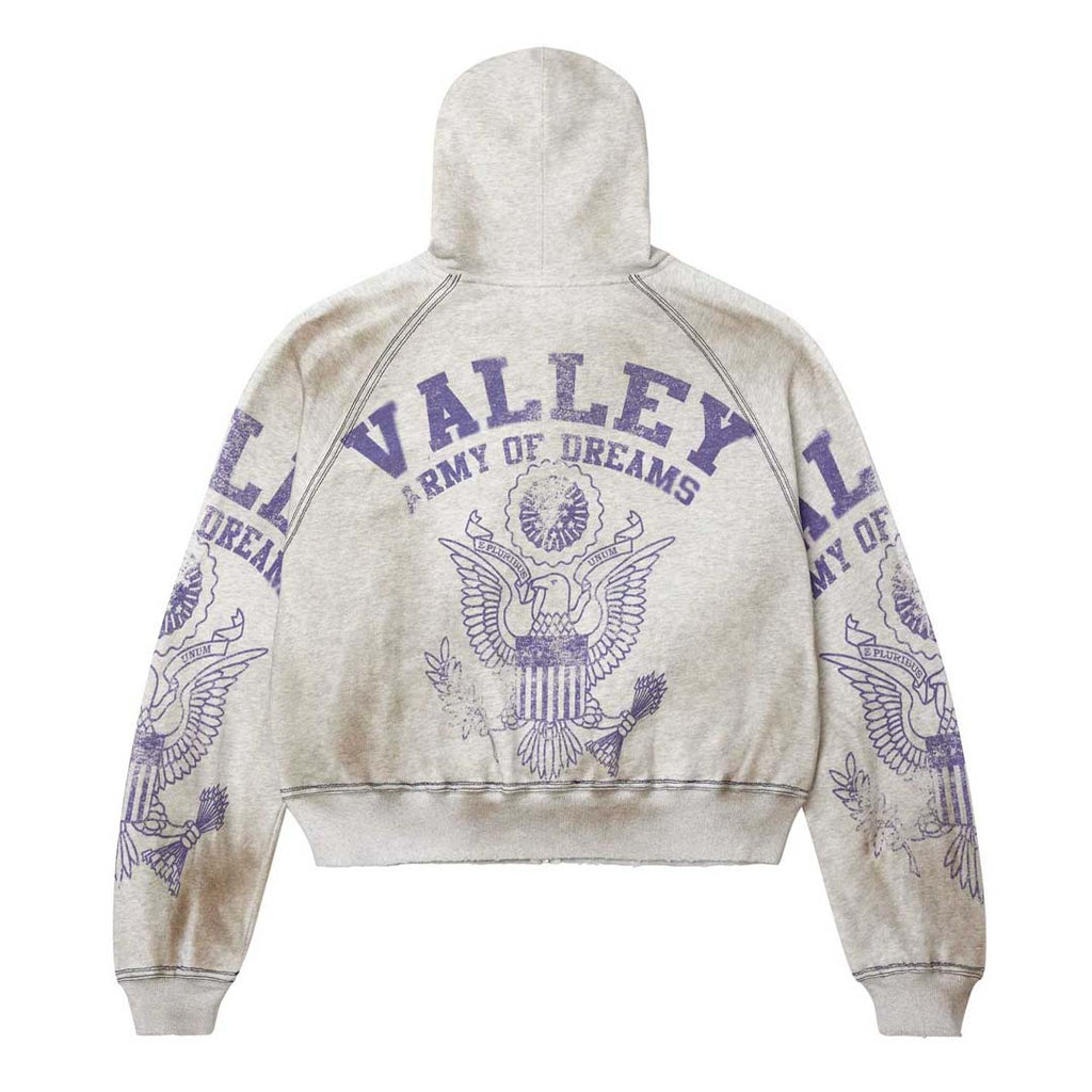 Vale Forever Army Zip Up Hoodie Grey