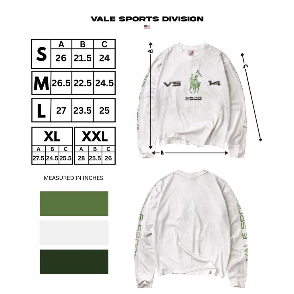 Vale Forever Crusader Long Sleeve Tee White Green