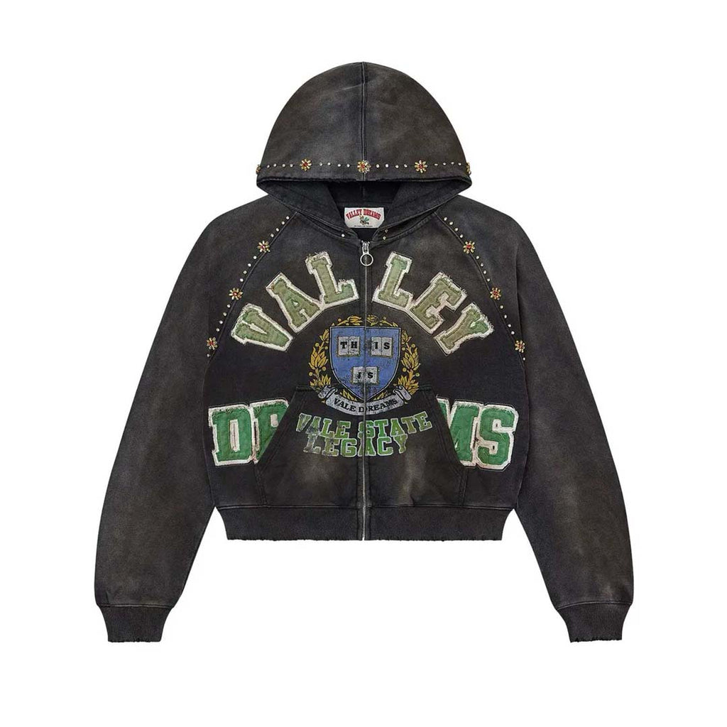 Vale Forever Gem Zip Up Hoodie Black