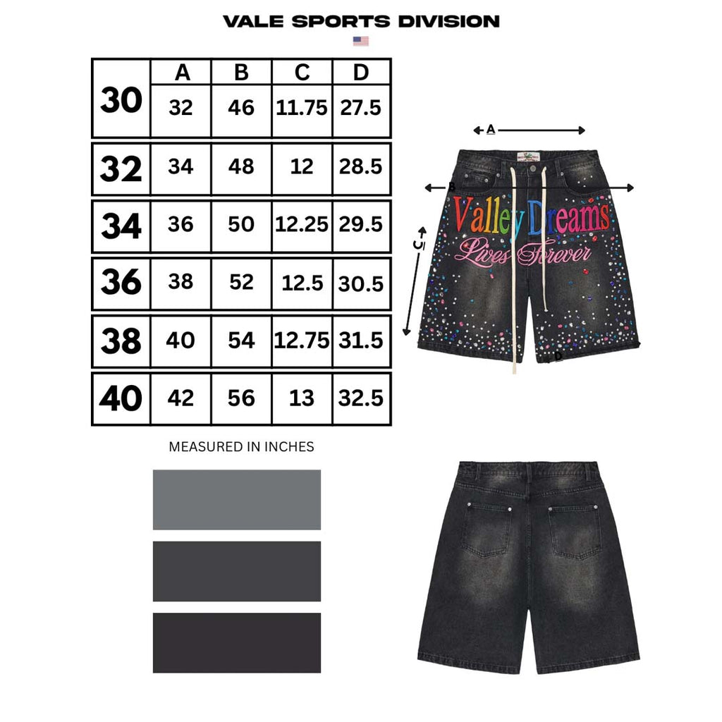 Vale Forever Ice Cream Denim Shorts Black