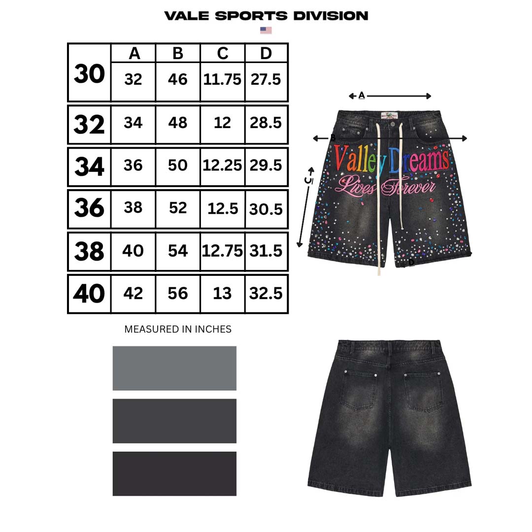Vale Forever Ice Cream Denim Shorts Black