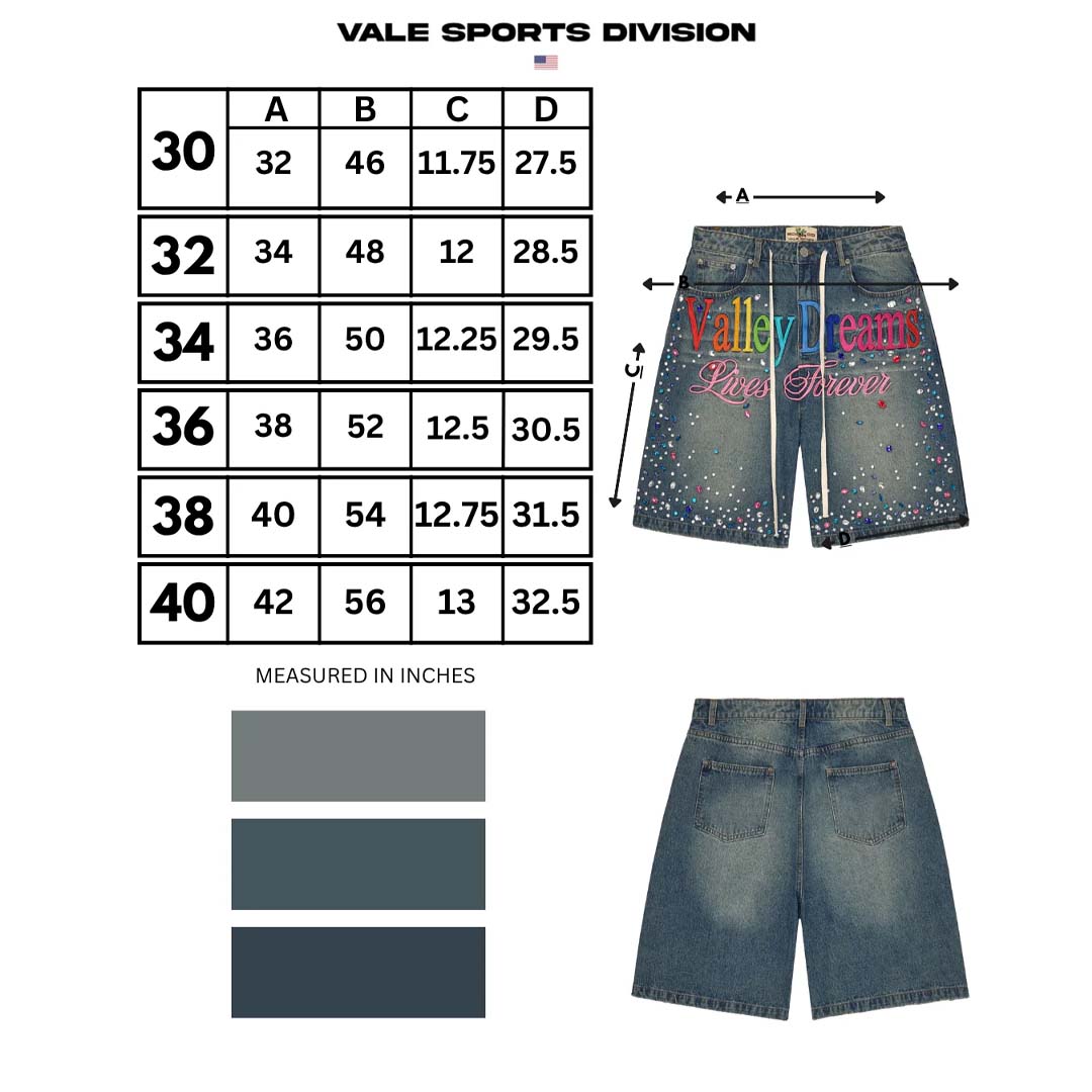 Vale Forever Ice Cream Denim Shorts Blue