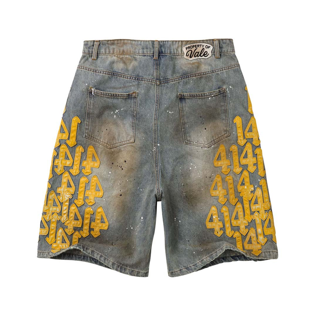 Vale Forever Lucky Charm Jorts Washed Yellow Denim Shorts