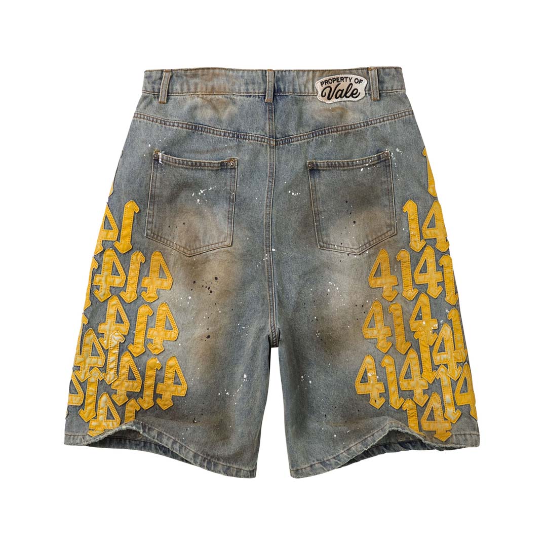 Vale Forever Lucky Charm Jorts Washed Yellow Denim Shorts