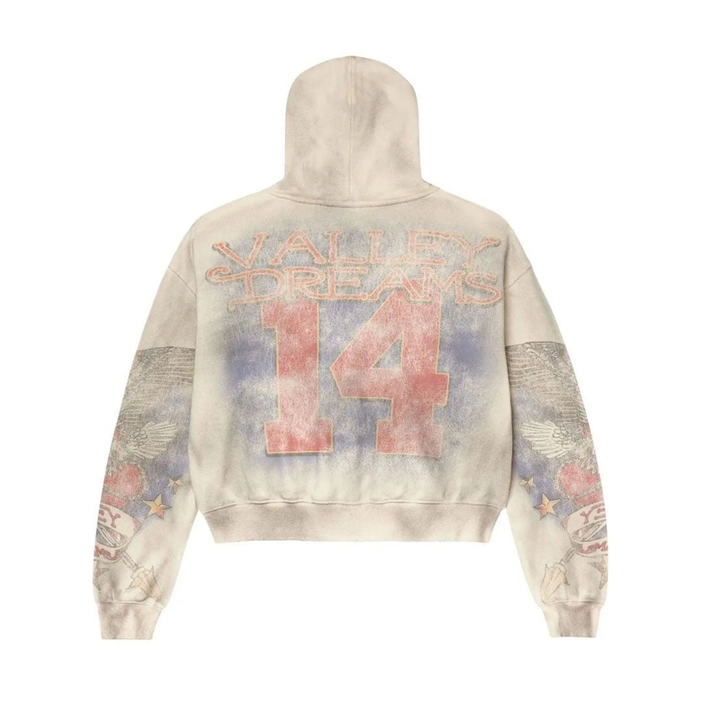 Vale Forever Nostalgia Distressed Zip Up Hoodie