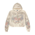 Vale Forever Nostalgia Distressed Zip Up Hoodie