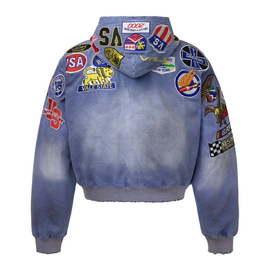 Vale Forever Passport Denim Zip Up Hoodie