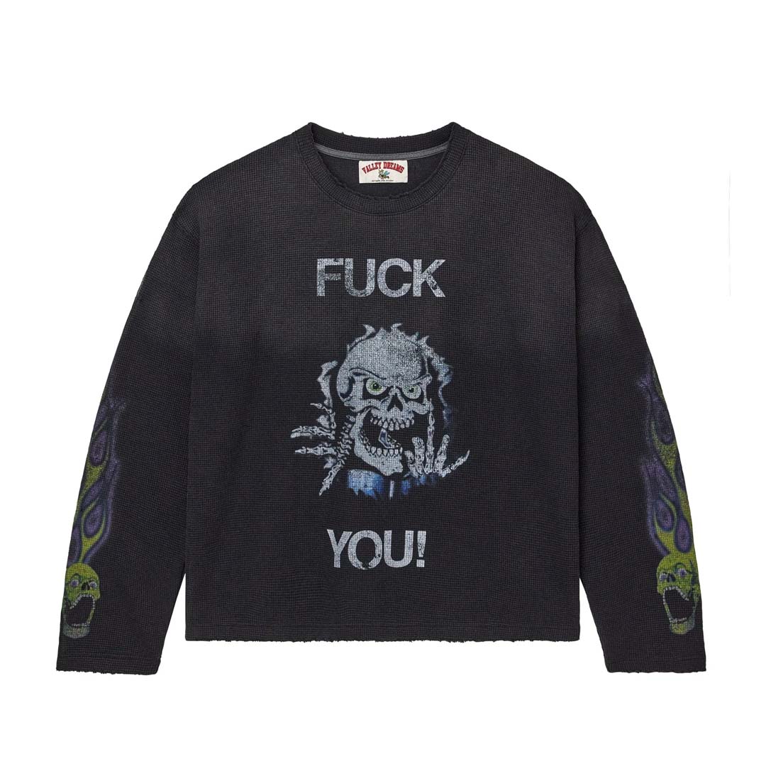 Vale Forever Skullie Thermal Long Sleeve Tee Black