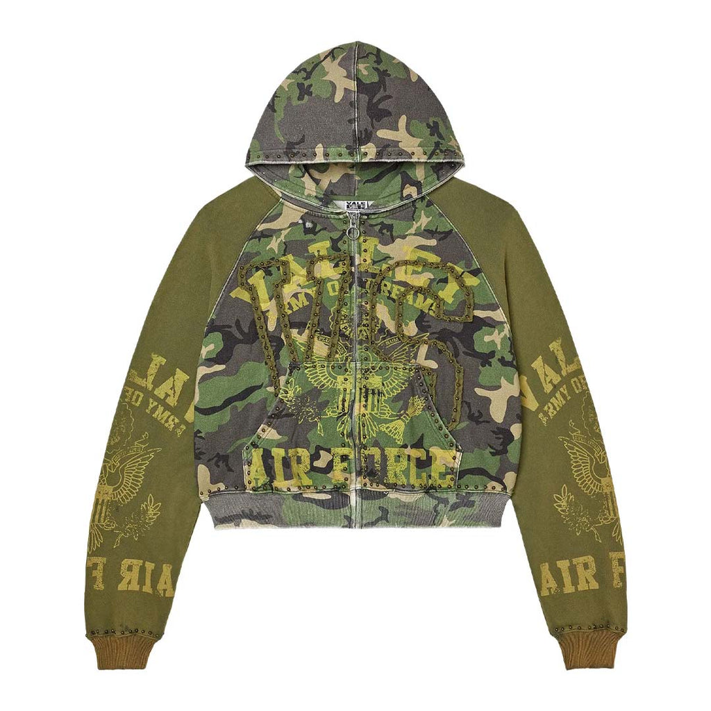 Vale Forever Terrain Zip Up Hoodie 'Green/Yellow'