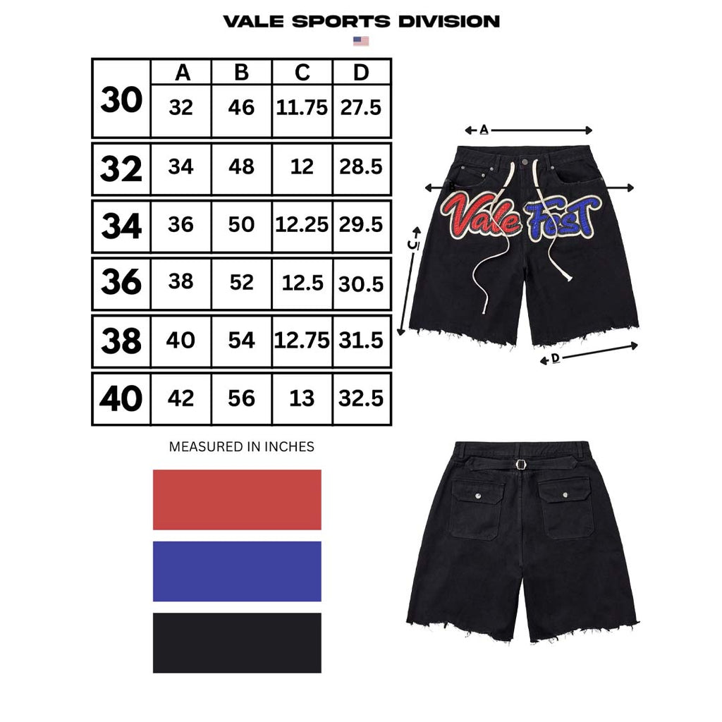 Vale Forever Vale Fest Shorts Black Red Blue